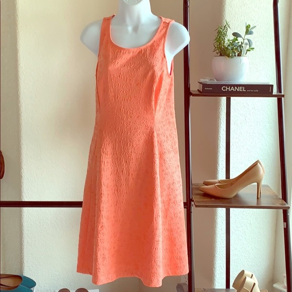 Worthington Coral/Orange Textured Sleeveless Dress, Size 6 - Picture 1 of 6